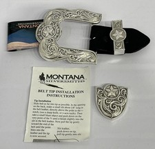 Montana Silver Smiths 1 1/2 Star BKL Set Retro 11510RTS BELT BUCKLE picture