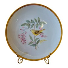 Hutschenreuther Selb Audubon Yellow Warbler Porcelain Plate Bavaria Germany Gold picture