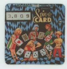 Spin A Card vintage Pinball Machine COASTER  - Playing Cards Image- Play Poker picture