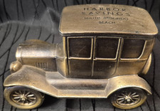 Vintage Banthrico Coin Bank - 1926 Ford Model T - Metallic Bronze with Keys picture