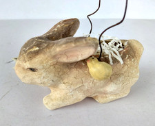 Vintage Bethany Lowe Bunny Rabbit Paper Mache Bucket Basket NOS 5