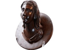 c1870 Carved Wood bust picture