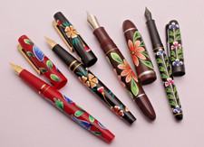 SET OF 4 PENS Beautiful Handmade Art Made On Fountain Pens EXTREMELY RARE picture