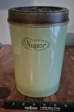 Cheinco Housewares Green Sugar Canister Vintage Tin picture