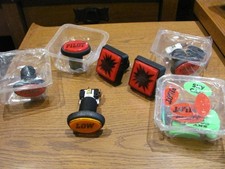 MISC ASST OF 7 Arcade Buttons LED Illuminated Coin Slot Machine Covers picture