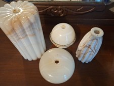 Art Deco~ Akro Agate Slag Glass~  Floor Lamp Smoke Stand Parts picture
