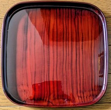 Kishu Lacquerware Square Tray Red Wood Grain 27cm 2cm High Decorative picture