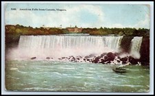 NEW YORK Postcard ca 1916 Niagara Falls, American Falls from Canada G10 picture