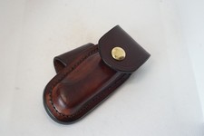 premium handmade buck 112 leather sheath dark brown waxed side carry Sheath Only picture