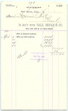 1890 Vintage Billhead from Yale, Bryan & Co., New Haven, CT picture
