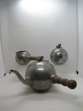 Vintage  3 Piece Gunnar Havstad Pewter Tea Set, Ca. 1930’S NORGE/NORWAY picture