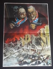 1942 JAPAN  BRITAIN WINSTON CHURCHILL USA AMERICA ROOSEVELT PROPAGANDA POSTER picture