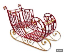 Collectible Figurines Sunset Vista Designs Star Sleigh Red Metal 1 Count picture