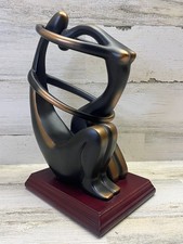 Vintage 1990's Herco Gift Professional Sculpture Bronze Toned Male & Female picture