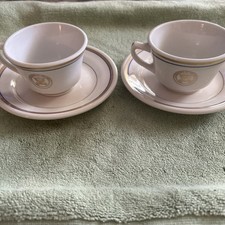 DEPT OF NAVY-OFFICERS MESS - GOLD SEAL 2 CUPS & 2 DESSERT PLATES picture