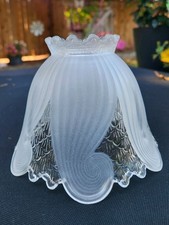 PartyLite Vtg Fairy Light Lamp Shade Frosted Clairmont Candle Holder  SHADE ONLY picture