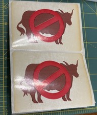 8 Vintage 1980 No Bull  Cowtown Ft Worth  Original Stickers 3” By 3” Unpeeled picture