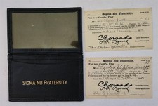 1910 antique THEO STEPHEN JEWETT dartmouth college SIGMA NU FRATERNITY 2 CARDS picture