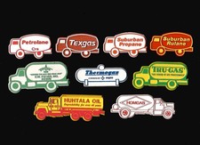 9x Lot Propane Truck Gas Vtg Rubber Fridge Magnet Trucker Advertise '70s picture