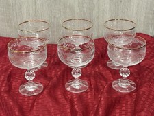 Six (6) Bohemia Crystal-Crystalex Crystal Champagne/Sherbert Glasses picture