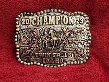 Bulldogging Rodeo Champion Trophy Belt Buckle☆Twin Falls Idaho☆2023☆976 picture