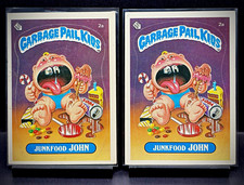 1985 Topps Garbage Pail Kids Original Series 1 JUNKFOOD JOHN #2a 2-Card Lot picture