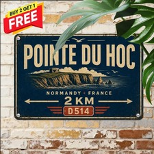 Historic Normandy Coast Military Battle Monument Metal Tin Sign Decor 8x12 picture