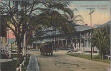 ICC Hospital Grounds Colon Panama Canal Zone Horse Carriage Wagon 1910s Postcard picture
