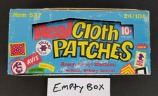 Vintage 1970 Fleer Real Cloth Patches Used EMPTY Display Box (Surface Wear) picture