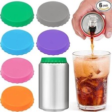 6X Silicone Soda Can Lids Reusable Drink Covers Beverage Protector Beer Can Top picture