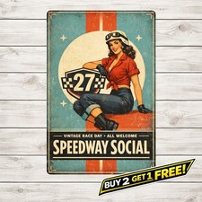 Gulf Racing Retro 8x12 Metal Wall Art Tin Sign Garage Decor picture