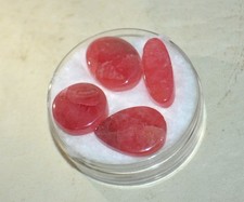 4 PCS LOT Rhodochrosite Ortiz gem quality cabochons from Argentina * AAA picture