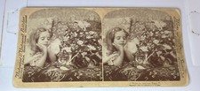 Antique Stereoview photo stereo card Child, Cat “Wake Up You Lazy Pussy” picture