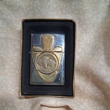 Vintage Zippo #334 Buffalo Head Nickel & Arrowhead Lighter 1998 B~XIV unfired picture