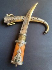 Handmade Khanjar Dagger Moroccan Jambiya Bone Handle Decoration 10