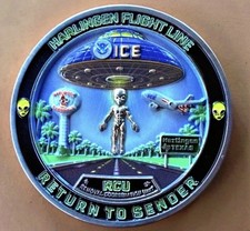 ICE RETURN TO SENDER Harlingen TX 2026 POLICE CHALLENGE COIN UFO ALIEN NEW RARE picture