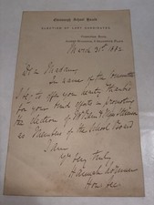 LETTER FLORA STEVENSON 1882 - EDINBURGH SCHOOL BOARD THANKYOU picture