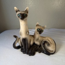 Vintage Lane 8503 Siamese Cat TV Lamp 1950s MCM Turquoise Jewel Eyes Mid Century picture