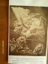 1865 COMMEMORATION OF WASHINGTON AND LINCOLN--J. CHILDS CIVIL WAR MOURNING picture