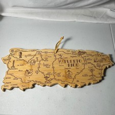 Puerto Rico Map Bamboo Wood Wall Plaque Totally Bamboo Magnetic Decor Travel picture