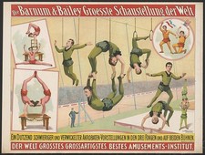 Photo:Barnum Bailey Circus Acrobats Poster 1900s Strobridge Litho Co picture