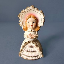 Vintage Japan Southern Belle Angel, Bonnet Flower Girl Figurine Bell picture