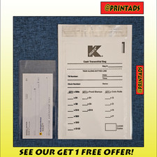 Washington Mutual Bank Unused Check No. 65 + Bonus Kmart Cash Transmittal Bag picture