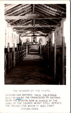 Interior Of The Chapel, Mission San Antonio Pala, California, Vintage Postcard picture