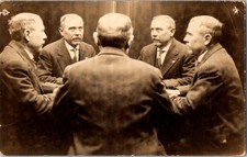 Trick Mirror Multigraph Handsome Older Gentleman c1920s RPPC Postcard picture