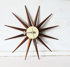Vintage George Nelson style starburst wall clock it needs a new movement or hand picture