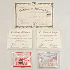 RMS TITANIC Authentic Recovered Coal 1994 Expedition COA signed by PH Nargeolet picture