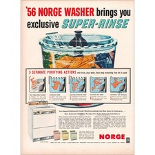 1956 Norge Washing Machines Original Vintage Print Ad picture