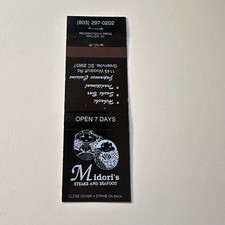 Midori's Steaks & Seafood Greenville SC Vintage Matchbook Cover 4MB115-3 picture