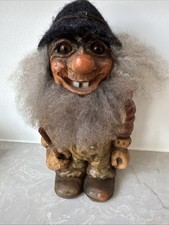 Vintage Fosse Norway Nyfoam  #205 Troll 12.5” Glas Eyes Sheep Hair Tag Cute picture